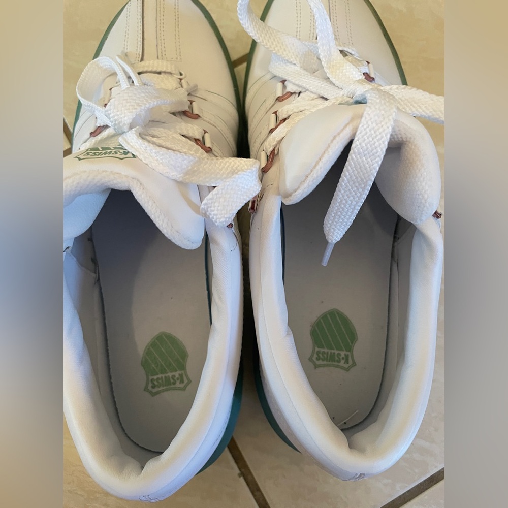 K-Swiss White and Green Sneakers - Picture 8 of 11